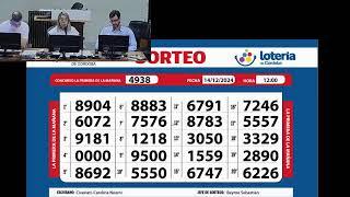 Sorteo de Quiniela PRIMERA DE LA MAÑANA N.º 4938 - 14/12/2024– 12:00 hs