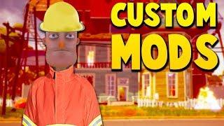 NEW MODS: VGN'S WATERGUN MOD WITH A FIREFIGHTER PROTAGONIST | Hello Neighbor Mods Gameplay