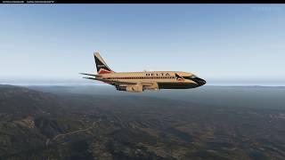 FlyJSim 732 TwinJet V3 Pro into KSBA outside view