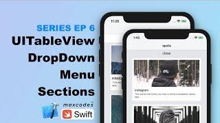 Drop Down UITableview Sections - insertRows & deleteRows TableView Cells with Animations  (ep. 6)