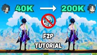 C0 F2P Xiao 200K Plunge Nuke Tutorial ( No C6 Faruzan/Mona ) || Damage with Mona?? [Genshin Impact]