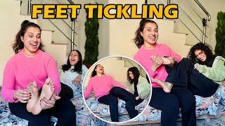 Feet tickling challenge funny vlog/sanober noor vlogs