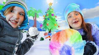 RAiNBOW SNOW BATTLE at PiRATE iSLAND!!  Playing the ABC Roblox Challenge with Adley Niko & Navey