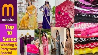 Meesho  Saree Haul | Meesho Latest Saree | Wedding Special Party Wear Saree Haul #meesho #sareehaul