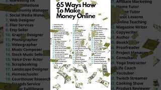 65 Ways To Make Money Online   