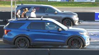 Durango Hellcat losing to Ford Explorer ST ?! - drag racing