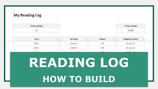 How to Build a Simple Reading Log in Excel