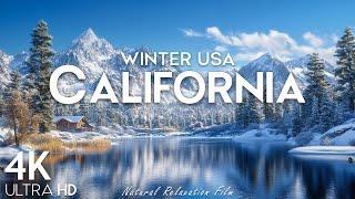 WINTER CALIFORNIA 4K UHD - Winter Scenes, Scenic Relaxation Film With Peaceful Relaxing Music