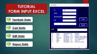 Membuat form input data vba excel  / userform excel data entry