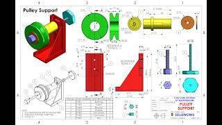 Pulley Support Assembly in SolidWorks | SolidWorks Assembly