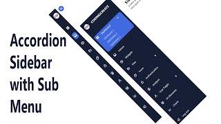 accordion sidebar menu with sub menu using html, css and javascript