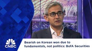 Bearish on Korean won due to fundamentals, not politics: BofA Securities