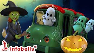 Wheels On The Bus Halloween Song | Telugu Rhymes for Children | Infobells #bussong #telugurhymes