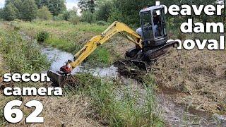 Beaver Dam Removal With Excavator No.62 - Second Camera