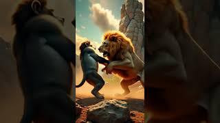 AI Baboon and Lion Fighting Each Other #aianimals