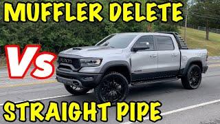 RAM TRX 6.2L SUPERCHARGED HEMI V8: MUFFLER DELETE Vs STRAIGHT PIPE!