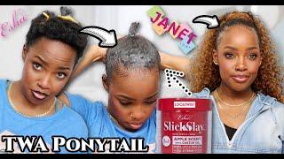 Type 4 SHORT TWA SLICKEST Ponytail PERIOD! | This APPLE CASTOR OIL GEL Though! | MARY K. BELLA