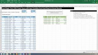 Excel Magic Trick 1349: Power Query with Input Variables from Excel Sheet to Extract Records