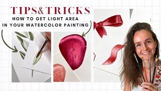 Helpful Watercolor Tips and Tricks  Lesson 1  How To Get Light Area in Watercolor Painting