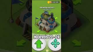 Boom Beach: NEW HQ SKIN Levels 1-25 #shorts