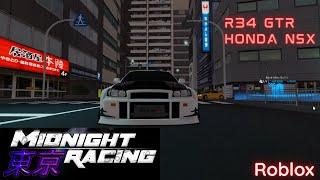 SIMWOLF VR reviews Midnight Racing: Tokyo on Roblox. Nissan R34 GTR and Honda NSX JDM Tuner