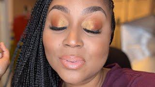 Simple Gold & Orange Makeup Look/ Natural Glam 