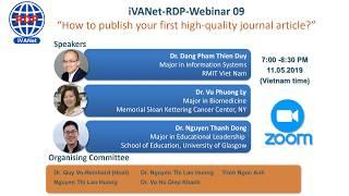 iVANet RDP Webinar 09: How to Publish Your First High-quality Journal Article?