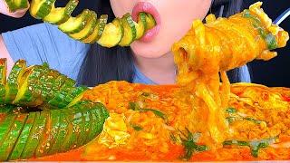 ASMR SPIRAL CUCUMBER KIMCHI SPICY NOODLES (ASMR PHAN)