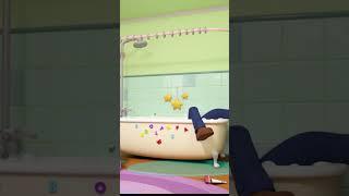 Bath Tub Accident! Daddy Needs To Be Safe  #lellobee #shorts #clumsy #bathsong #safety