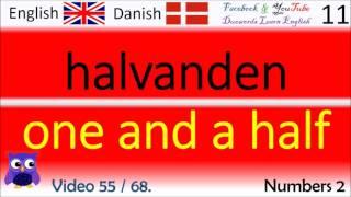 55 Numbers 2 Dansk - Engelsk Ord / Danish - English Words engelsk udtale