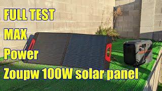 Full TEST and REVIEW ZOUPW 100W Portable Solar Panel with Bluetti Power bank