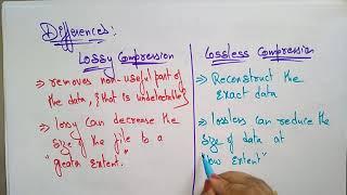 lossy and lossless compression | differences | Computer Graphics | lec-65| Bhanu Priya