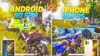 Android 90 Fps VS iPhone 90 Fps - PUBG MAX SETTING ( IQOO Neo 90 FPS VS iPhone 90 Fps ) MADEX YT