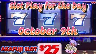October 9, Las VegasNON STOP SLOT PLAY FOR THE DAY Double Gold Slot, Megabucks 赤富士スロット 10月9日ベガス