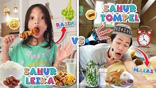 SAHUR LEIKA VS SAHUR TOMPEL IN THE MONTH OF RAMADAN  LEIKA HAS HARD TO WAKE UP