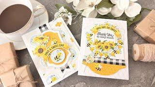 SWEET AS HONEY 2 Cards with Patterned Paper | Photoplay Paper 12x12 Collection