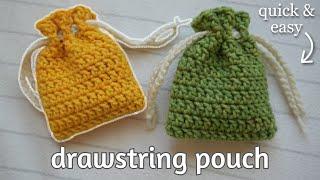 Crochet Drawstring Pouch Tutorial for Beginners | Basic Crochet Pouch