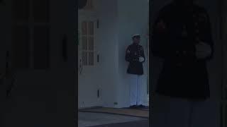 Lightning strikes outside White House while Marine stands guard 