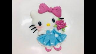 Аппликация из мастики Хело Китти_Helo Kitty's applique_A aplicação de Helo Kitty