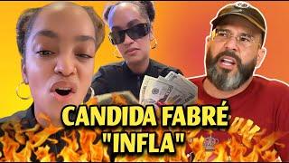 Seidy La Jiña, bautizada como Cándida Fabré, infla contando billetes de a $5 y de $20 dólares.