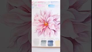 How to Paint Beautiful Dahlia Flower in Watercolor #watercolor #painting