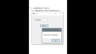 CSharp - WindowsForms - ComboBox - Get ComboBox selected text and selected value