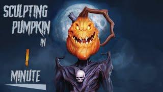 Sculpting Pumpkin King in 1 Minute - ZBrush Sculpting #Shorts #Timelapse