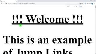 what are Jump Link in HTML