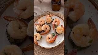 Фаршированные грибы с креветками  #вкусноипросто #рецепт #гурманфреш