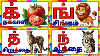 Tamil alphabets/மெய் எழுத்துகள் /mei ezhuthukkal/க் ங் ச் ஞ் /க் தக்காளி