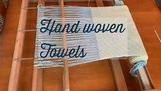 Hand Woven towels-learn to weave-rigid heddle loom-simple weaving-how to weave-cotton towels