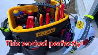 My electricians tool bag setup. The FLUKE bucket was perfect!