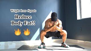 15 minute squats to lose weight and body fat!!