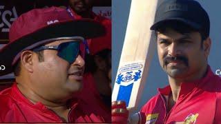 Thaman enjoying Ashwin Babu's batting vs Punjab De Sher | Telugu Warriors | CCL 2024